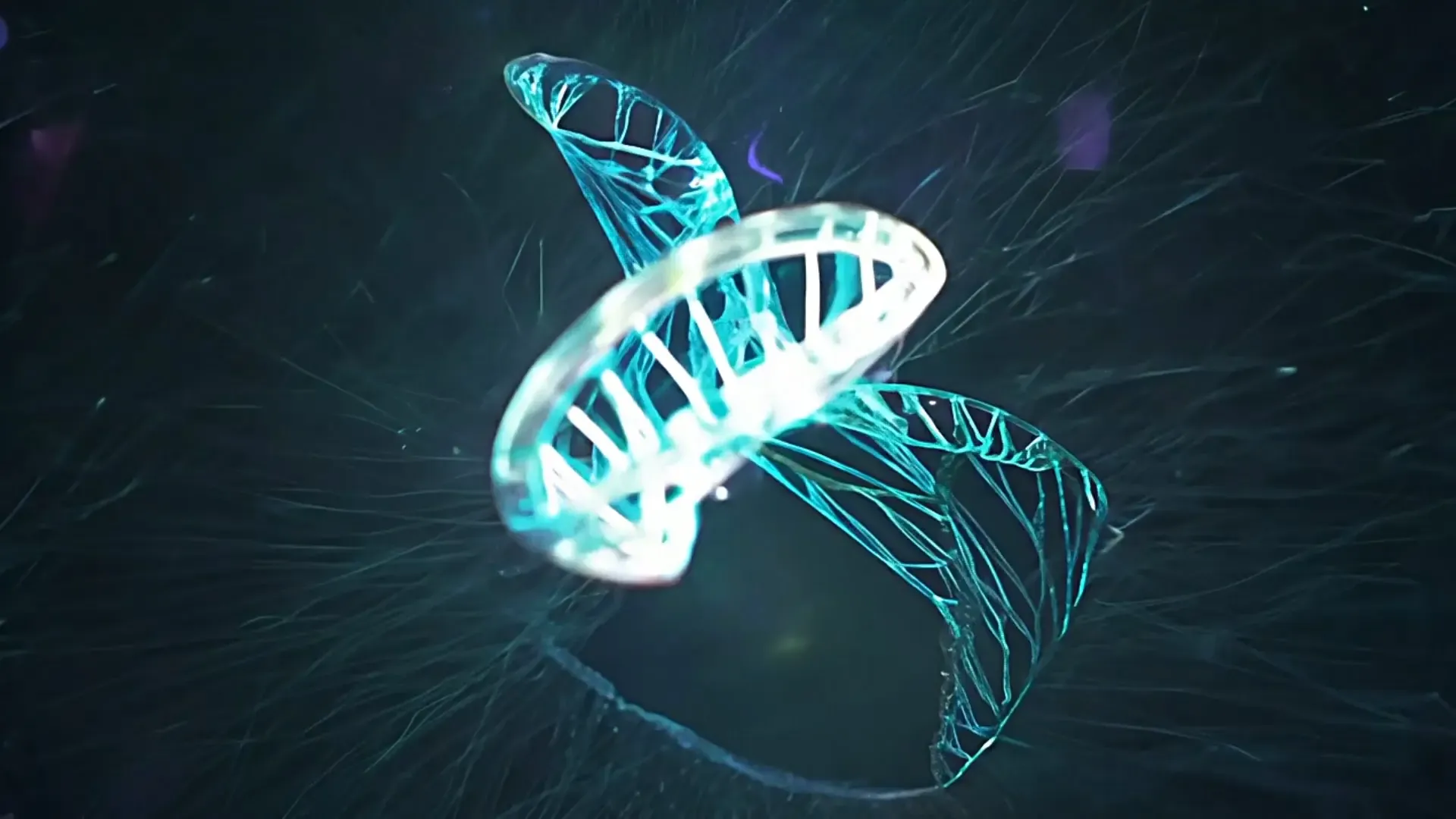 Futuristic DNA Helix Overlay for Sci-Fi Logo Reveals and Medical Intros